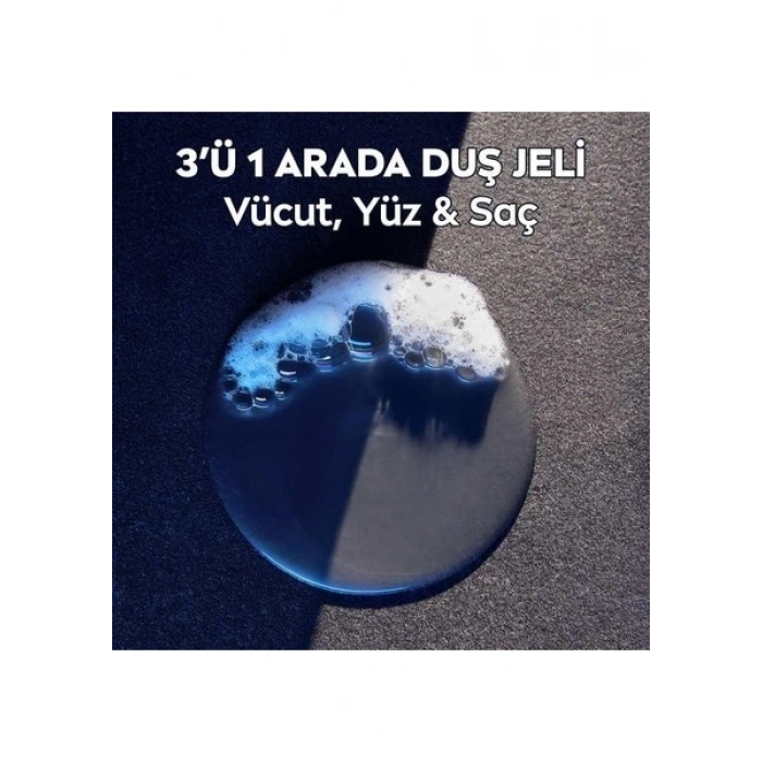 NIVEA MEN Deep Dimension Erkek Duş Jeli 500ml; 3ü1 Arada Vücut; Saç ve Yüz için Pratik Kullanım