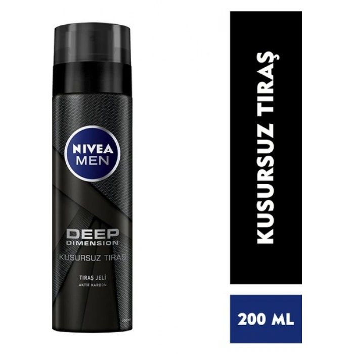 NIVEA Men Deep Dimension Tıraş Jeli 200ml; Kusursuz Tıraş