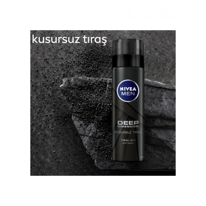 NIVEA Men Deep Dimension Tıraş Jeli 200ml; Kusursuz Tıraş