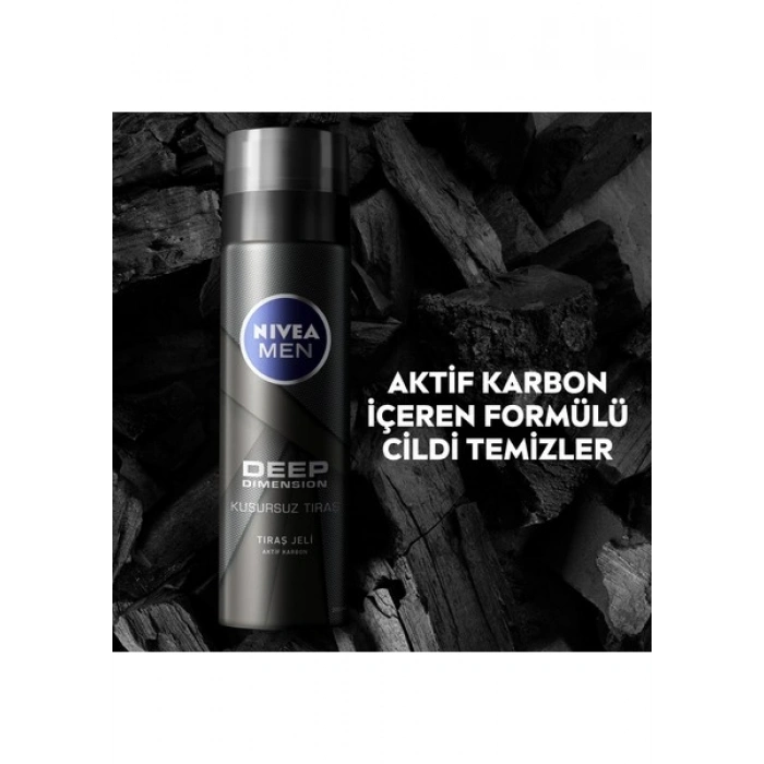 NIVEA Men Deep Dimension Tıraş Jeli 200ml; Kusursuz Tıraş