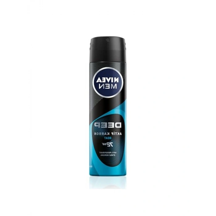 NIVEA Men Erkek Sprey Deodorant Deep Beat 150ml, 72 Saat Anti-Perspirant Koruma