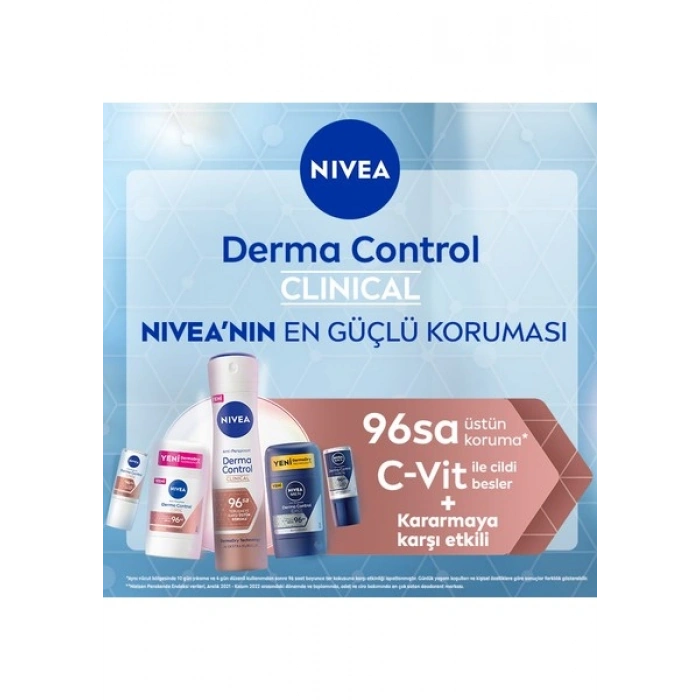 NiveabMen Erkek Roll-on Deodorant Derma Control Clinical 50ml, 96 Saat Üstün Koruma, C Vitamini