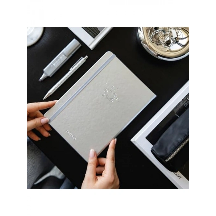 Noktalı Defter, A5 Boyut, 140 gr Kağıt, 80 Yaprak, Silver Glow