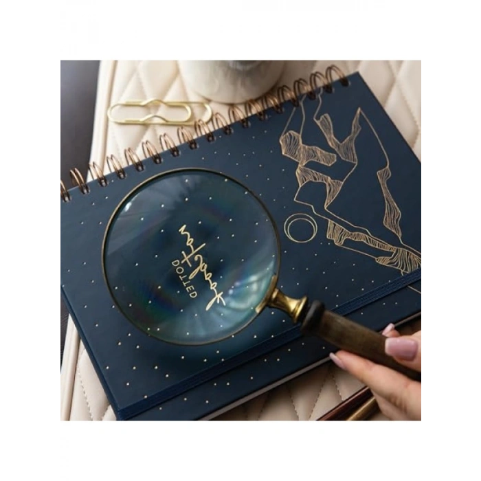 Noktalı Not Defteri - 17x24 cm, Spiralli ve Lastikli, Dağ Desenli