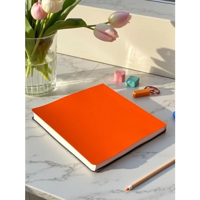 Noktalı PU Deri Not Defteri, 16,5x16,5 cm, 96 Yaprak