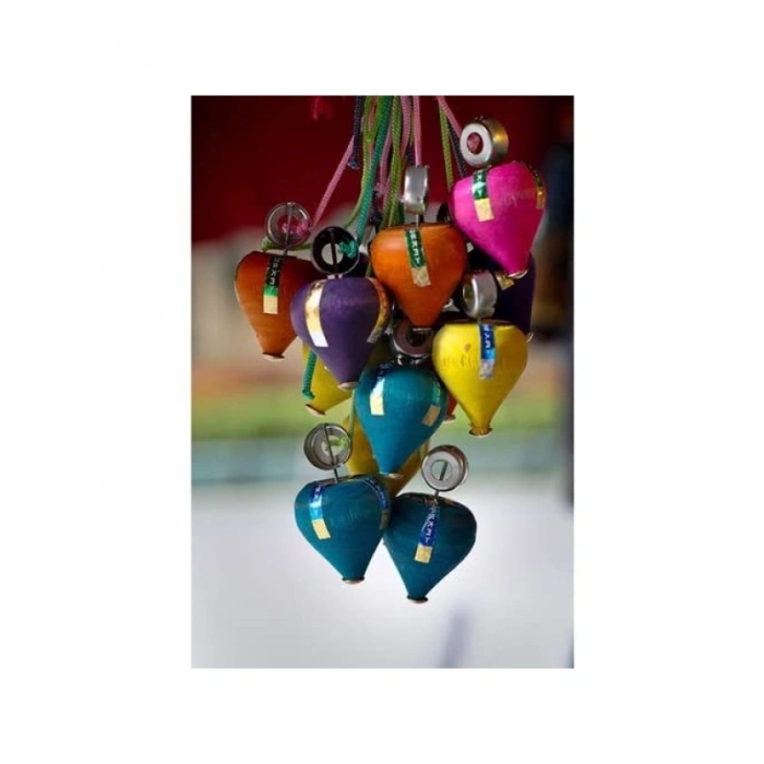 Nostaljik Ahşap Topaç - 5li Demet