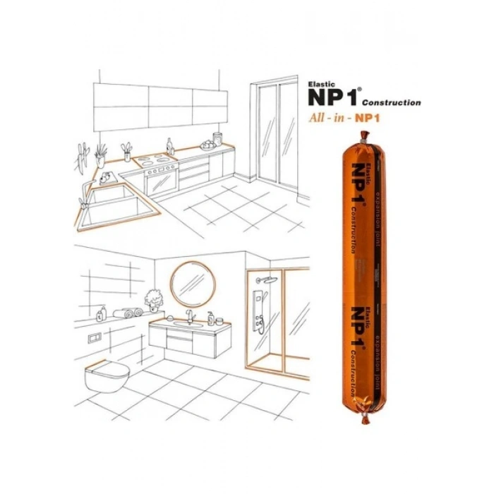 NP1 Limestone (Gri) Np1 Elastic Construction Sosis Silikon Mastik 600 ml