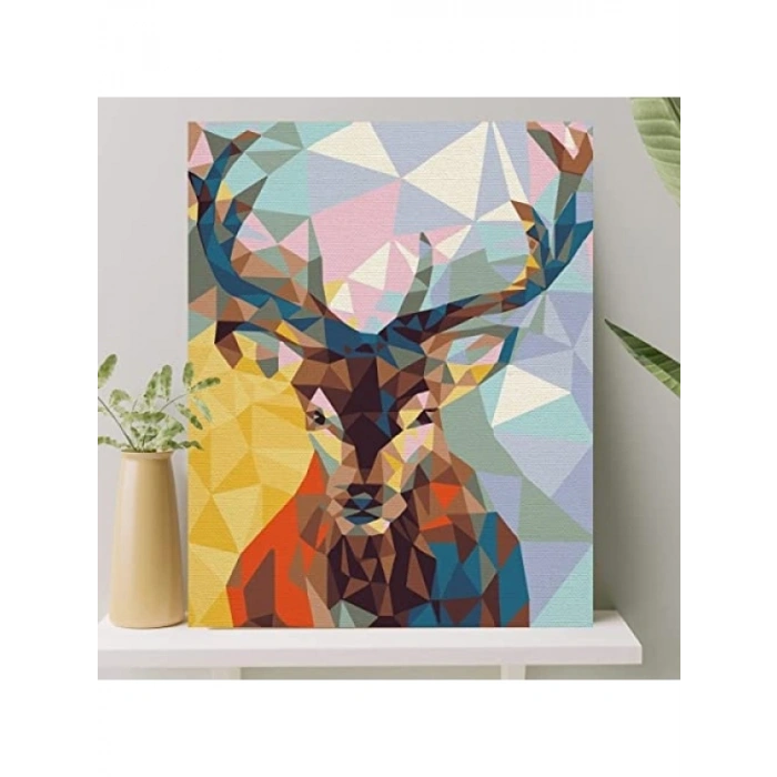 Numaralı Boyama Tuval Seti - Geyik Tasarımlı 40x50 cm