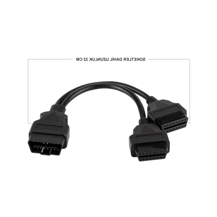 OBD2 Uzatma Kablosu - 16 Pin Y-Splitter Adaptör