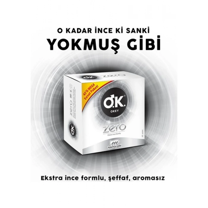 Okey Zero 45li Prezervatif Avantaj Paketi
