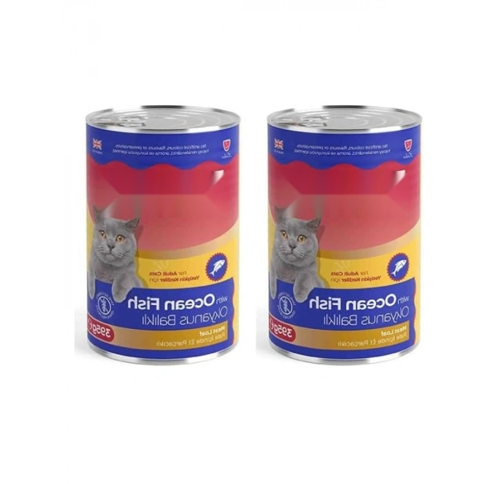 Okyanus Balıklı Yetişkin Kedi Pate Konservesi 395 Gr 2li Paket