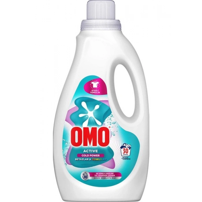 Omo Active Cold Power Beyazlar ve Renkliler Için Sıvı Deterjan 1500 ml