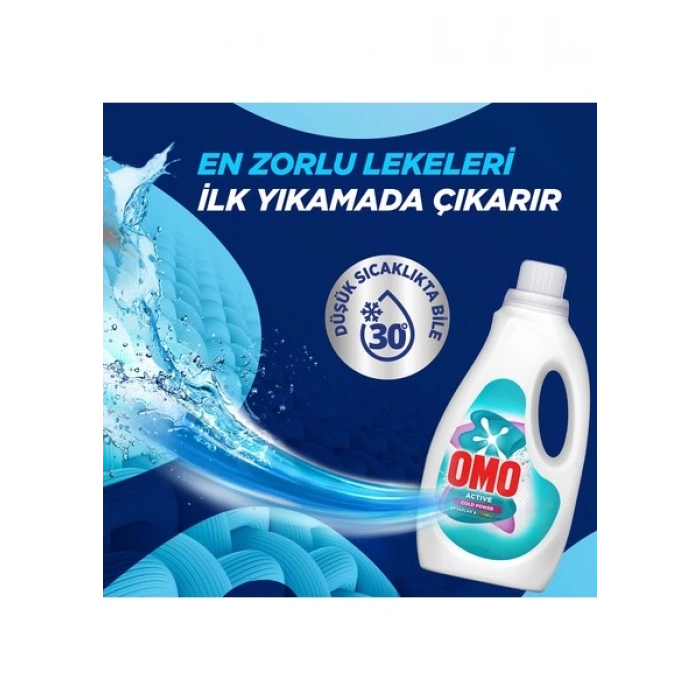 Omo Active Cold Power Beyazlar ve Renkliler Için Sıvı Deterjan 1500 ml