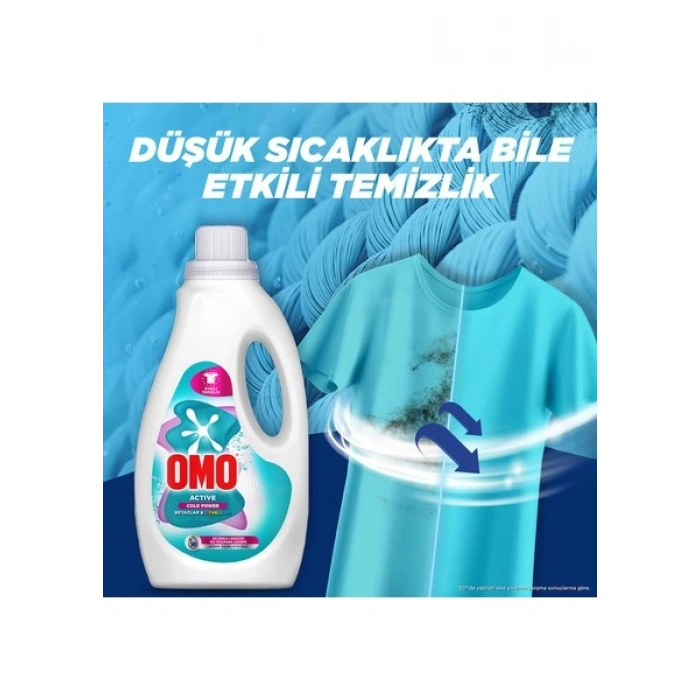 Omo Active Cold Power Beyazlar ve Renkliler Için Sıvı Deterjan 1500 ml