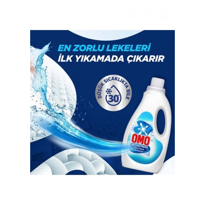 Omo Active Fresh Cold Power Beyazlar Için Sıvı Deterjan 1500 ml