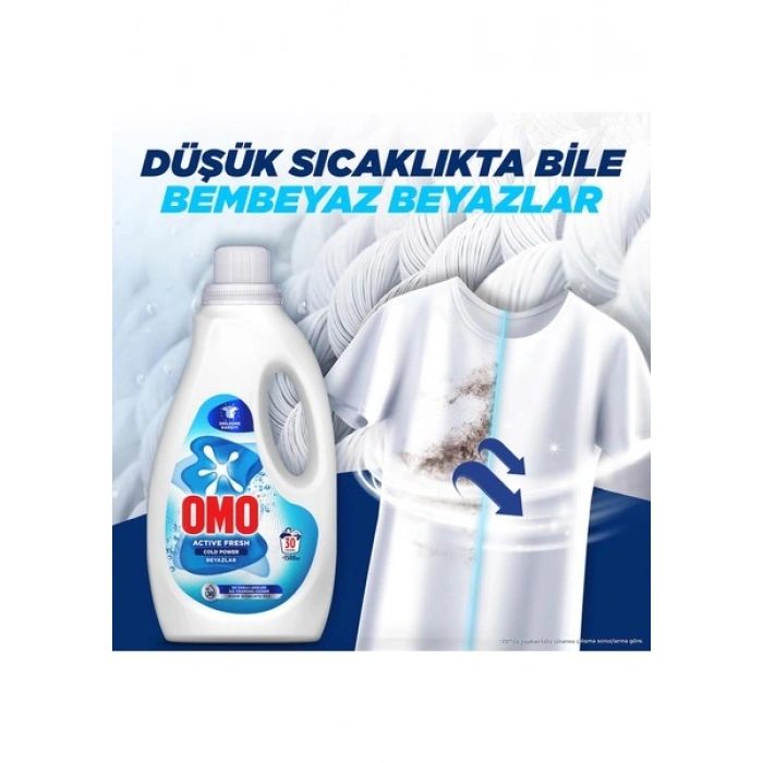 Omo Active Fresh Cold Power Beyazlar Için Sıvı Deterjan 1500 ml