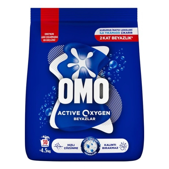OMO Active Oxygen Beyaz Çamaşırlar İçin Toz Deterjanı 4.5 KG
