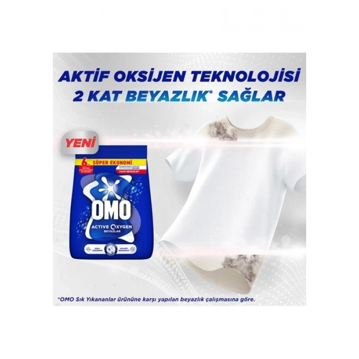 OMO Active Oxygen Beyaz Çamaşırlar İçin Toz Deterjanı 6 KG
