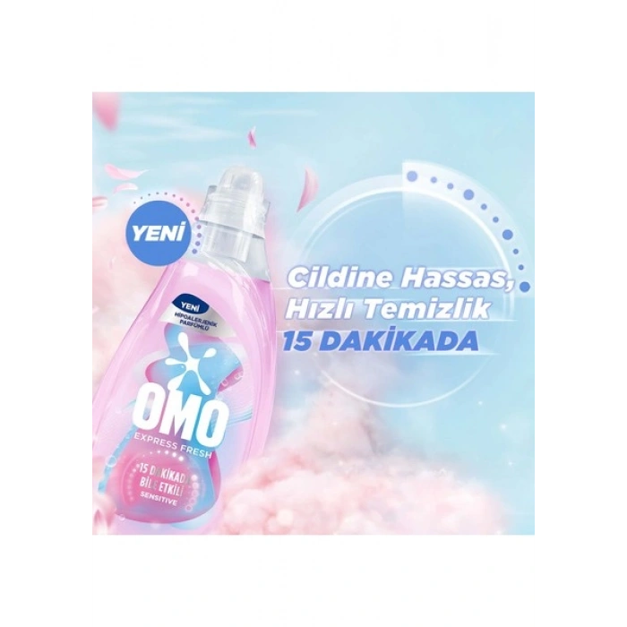 Omo Express Fresh Sensitive Beyaz ve Renkliler Sıvı Çamaşır Deterjanı 1480ML X2