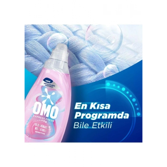 Omo Express Fresh Sensitive Beyaz ve Renkliler Sıvı Çamaşır Deterjanı 1480ML X2