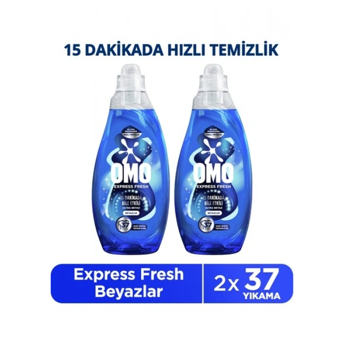 Omo Express Fresh Ultra Beyaz Sıvı Çamaşır Deterjanı 1480 ml X2
