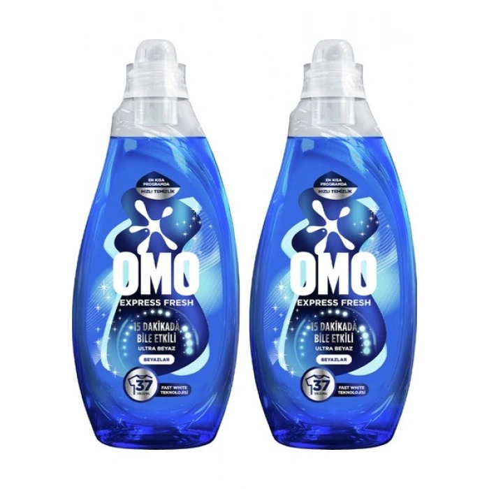 Omo Express Fresh Ultra Beyaz Sıvı Çamaşır Deterjanı 1480 ml X2