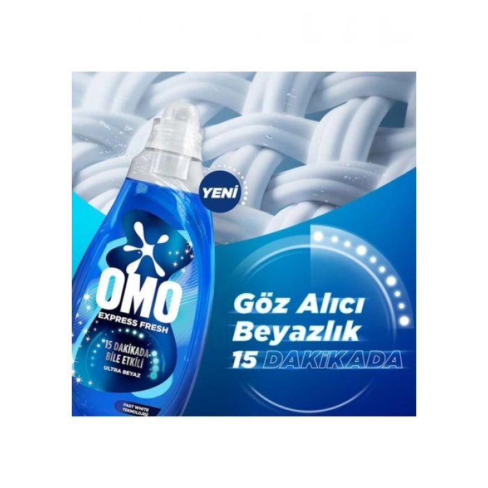Omo Express Fresh Ultra Beyaz Sıvı Çamaşır Deterjanı 1480 ml X2
