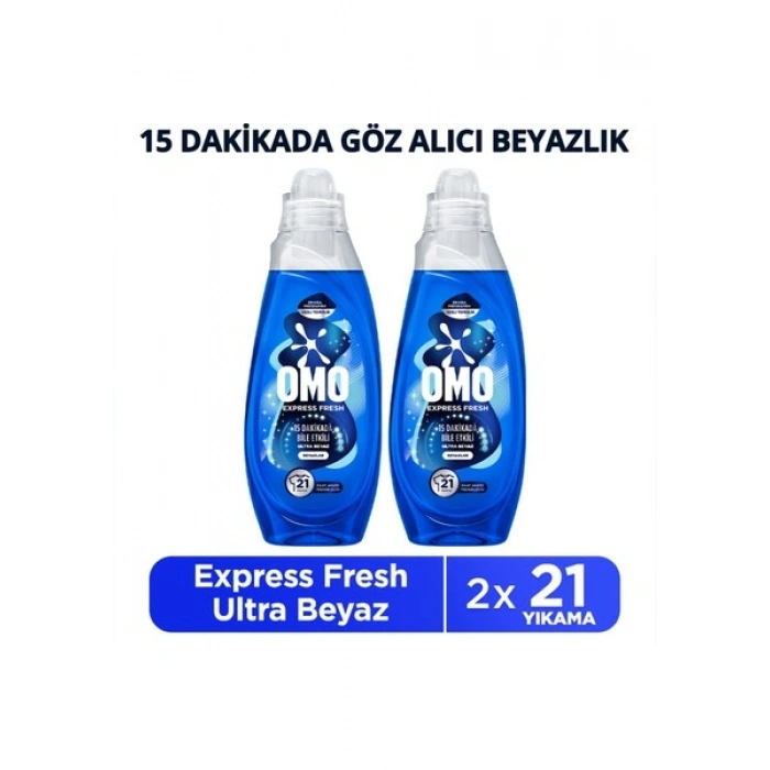 Omo Express Fresh Ultra Beyaz Sıvı Çamaşır Deterjanı 840 ml X2