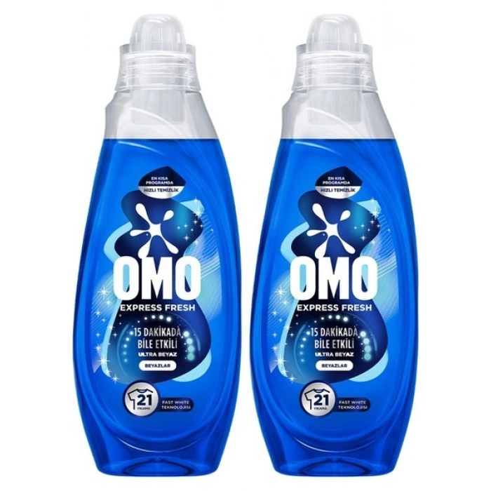 Omo Express Fresh Ultra Beyaz Sıvı Çamaşır Deterjanı 840 ml X2