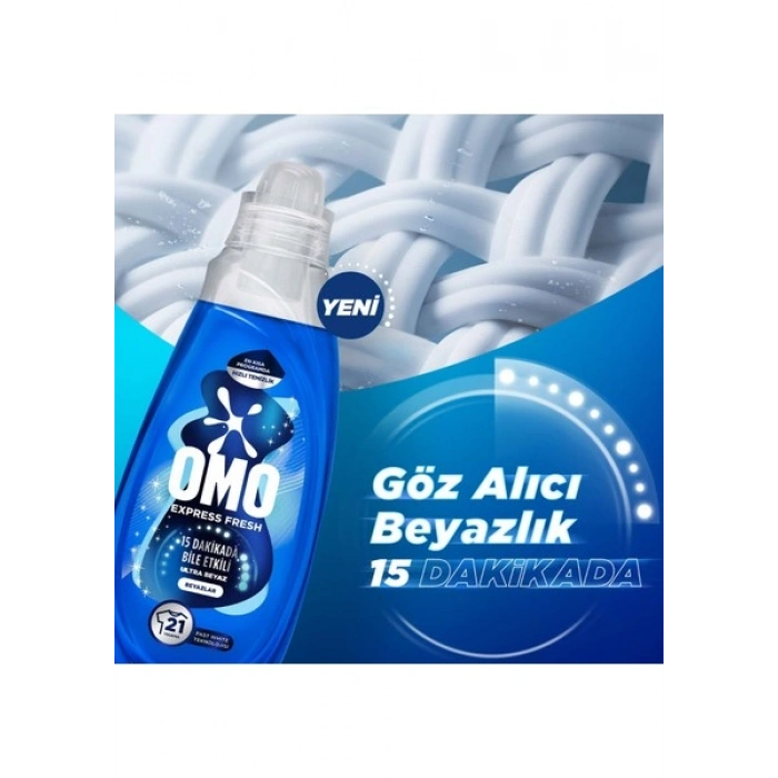 Omo Express Fresh Ultra Beyaz Sıvı Çamaşır Deterjanı 840 ml X2
