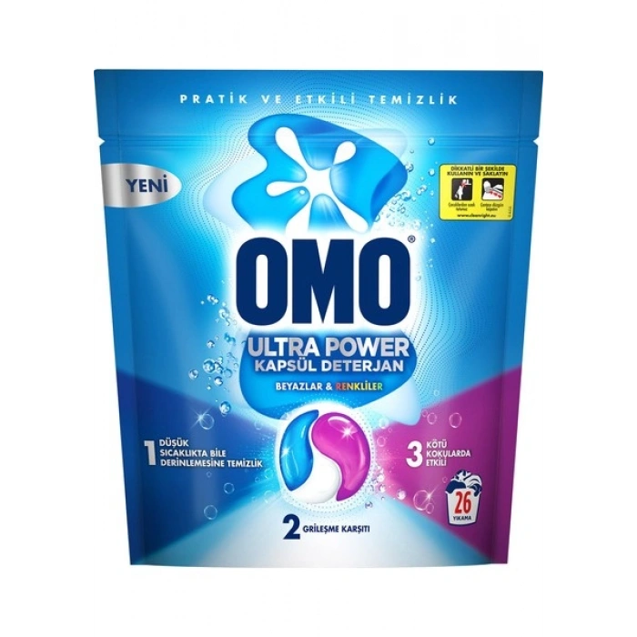 Omo Ultra Power Kapsül Çamaşır Deterjanı 26 Yıkama