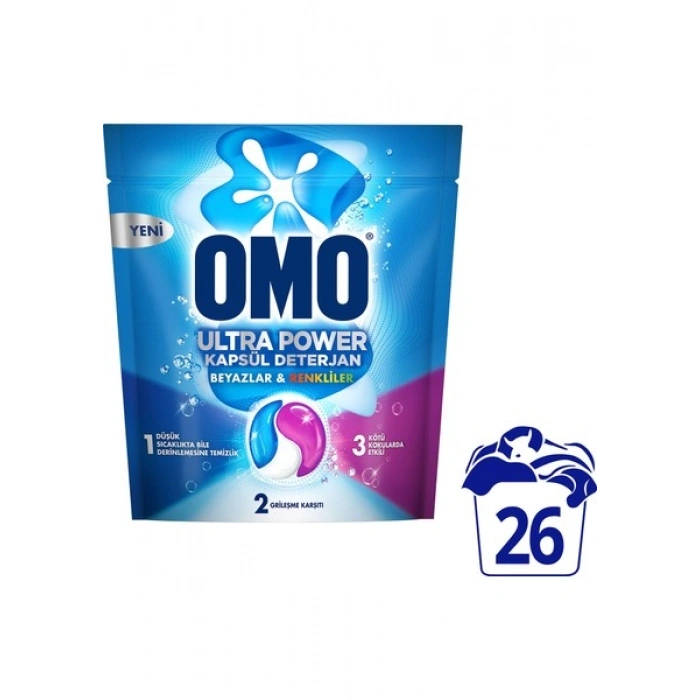 Omo Ultra Power Kapsül Çamaşır Deterjanı 26 Yıkama