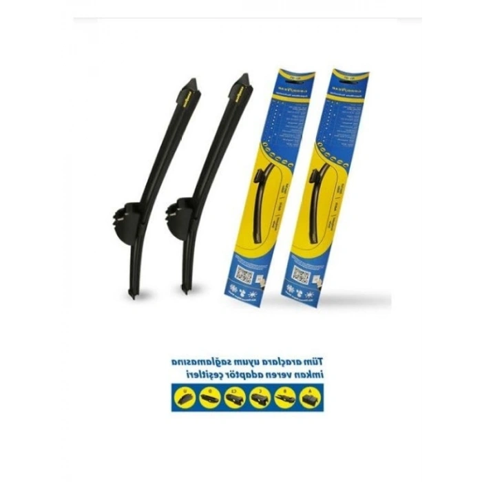 Ön Muz Tipi Silecek Süpürgesi - 650mm + 400mm Boyutlarıyla