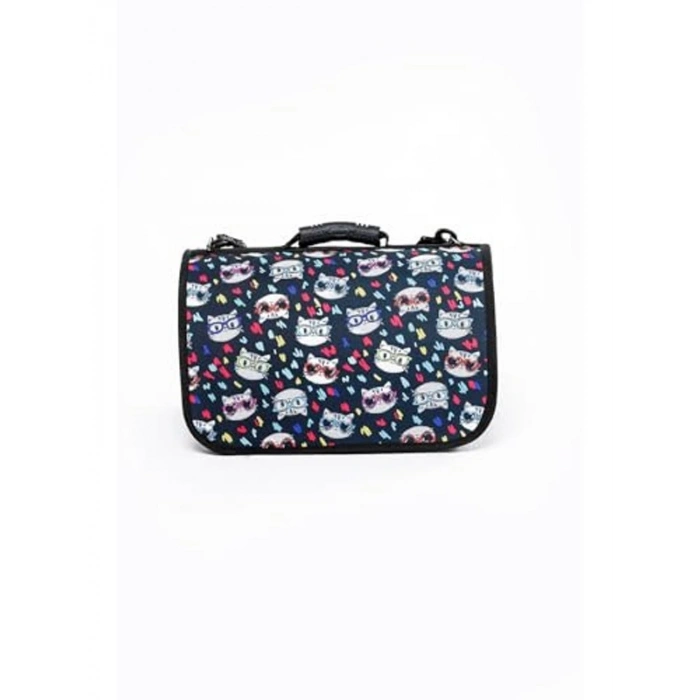 Ön ve arka şeffaf panelli, katlanabilir kedi ve köpek taşıma çantası