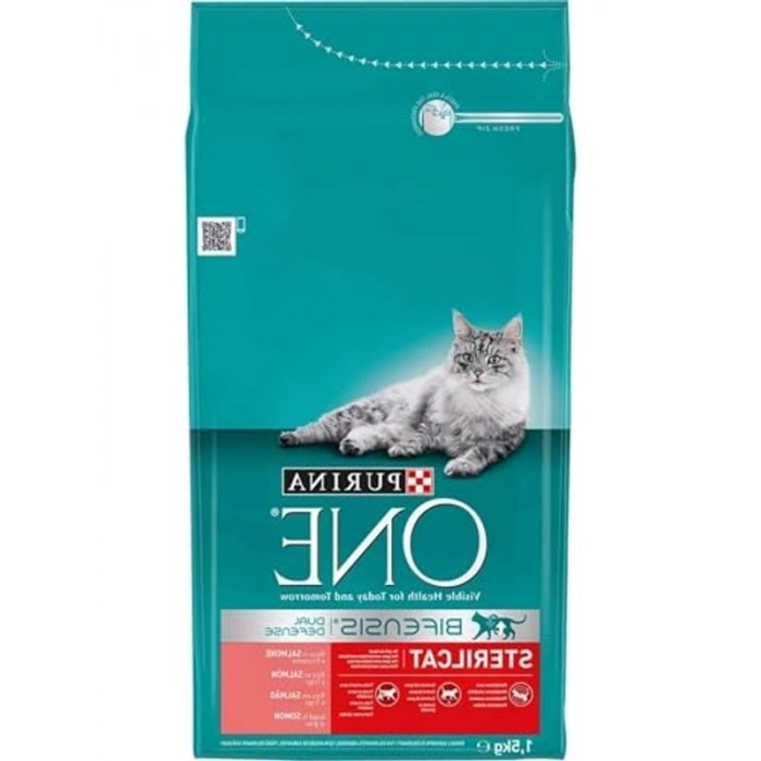 One Kuru Kedi Maması Steril Somonlu 1500 Gr