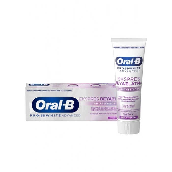 Oral-B Pro 3D White Advanced Ekspres Beyazlık Parlak Beyazlık Diş Macunu 75 ml