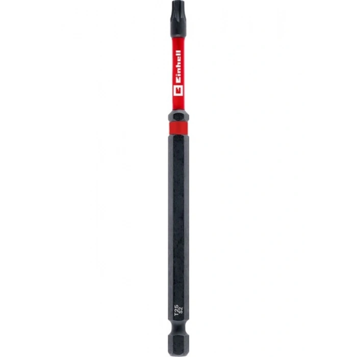 Orijinal Einhell Çift Torsiyonlu Darbeli Bit, 120 mm, T25 (S2 Çelik, Yüksek Dayanıklılık, Çift Torsiyon Etkisi, Kırmızı Renk Halkası, E 6.3 Sap) - 49132260