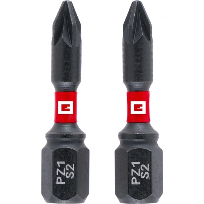 Orijinal Einhell Çift Torsiyonlu Darbeli Bit Seti, 2 Parça, 30 mm, PZ1 (S2 Çelik, Yüksek Dayanıklılık, Çift Torsiyon Etkisi, Kırmızı Renk Halkası, C 6.3 Sap) - 49132040