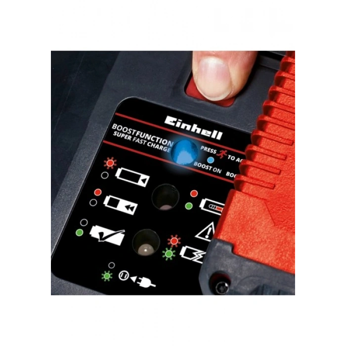 Orijinal Einhell şarj cihazı Power X-Boostcharger 8A Power X-Change (Li-ion, tüm PXC aküler için uygun, daha hızlı şarj için boost modu, 7 aşamalı LED durum göstergesi) - 4512155