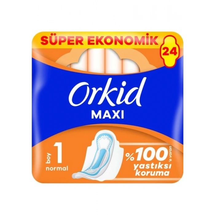 Orkid Maxi Normal Süper Ekonomik Paket Hijyenik Ped 24 Adet