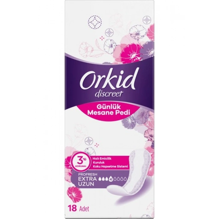 Orkid Mesane Pedi Süper Ekonomik Paket Ekstra Uzun 18 Adet Ped