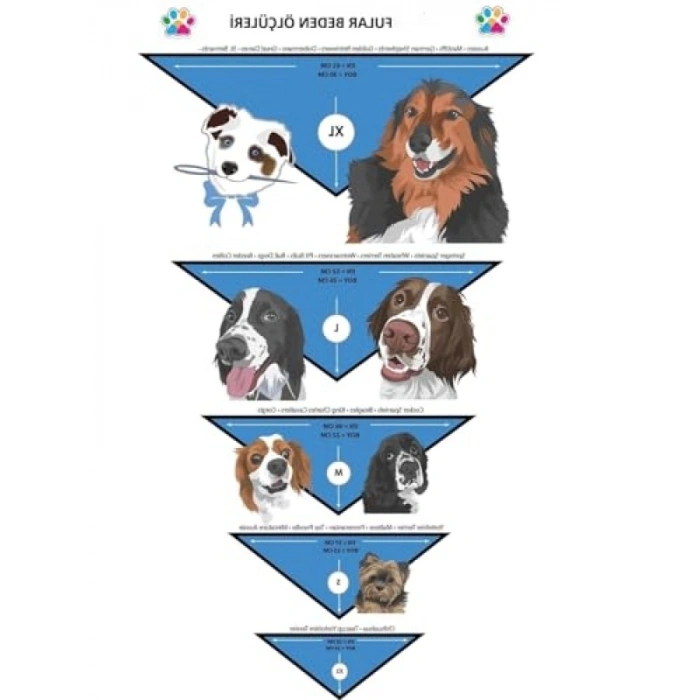 Orman Desenli Lacivert Köpek Bandanası - Küçük Boy