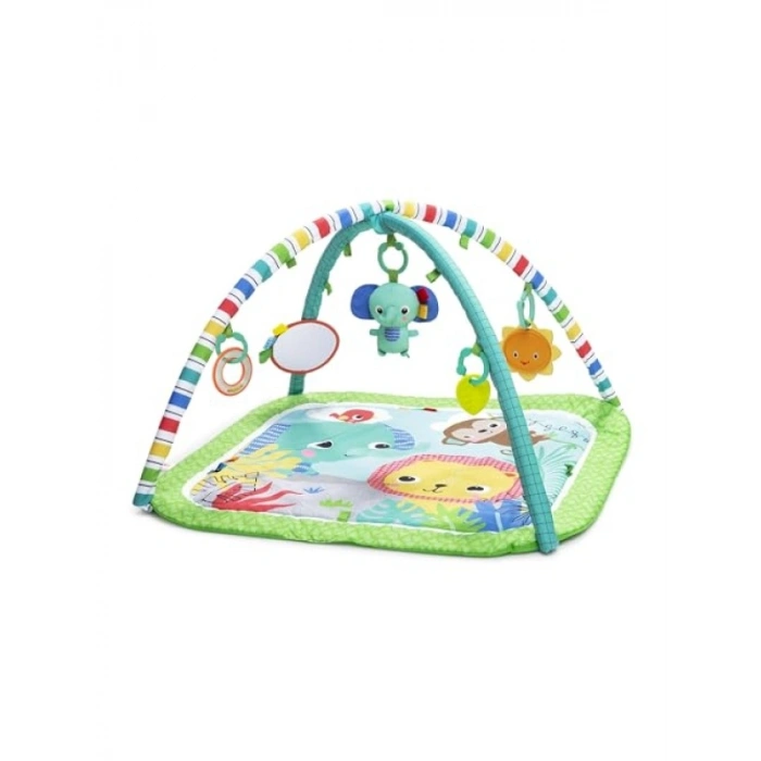 Orman Temalı Katlanır Bebek Aktivite Matı ve Oyuncak Çubuğu, Yeşil