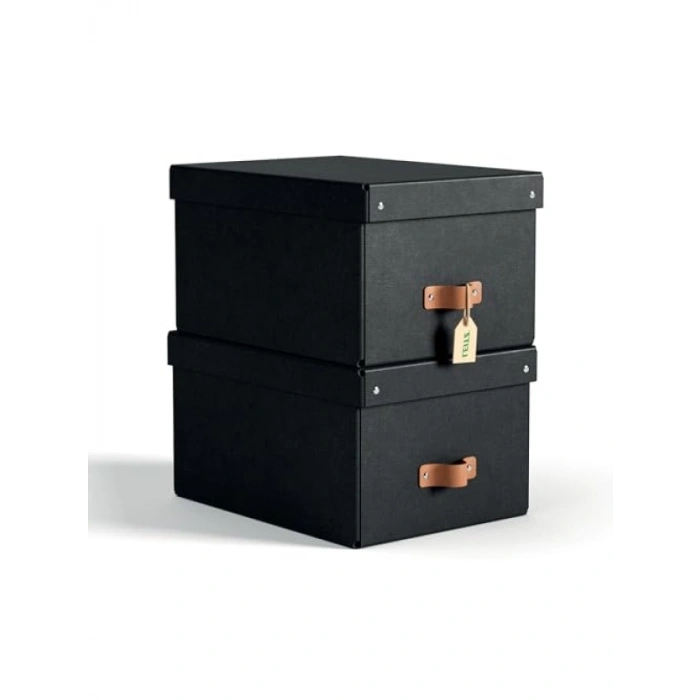 Orta Boy Siyah Puro Saklama Kutusu - 2li Set