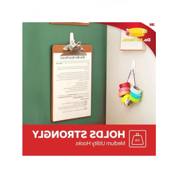 Orta Boyutlu Beyaz Utility Kanca Mega Paket - 20 Adet