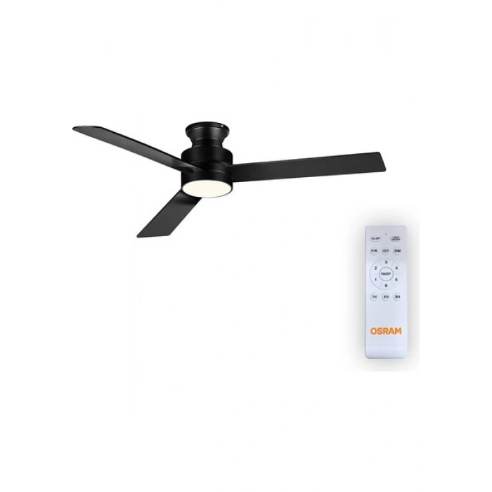 Osram Ceiling Blade Fan 18W 3 Kanatlı Siyah Kumandalı Tavan Vantilatörü