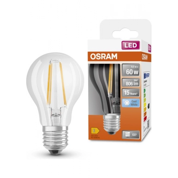 Osram LED Flament 6W 4000K 806LM E27 Duy Kırık Beyaz Işık Ampul