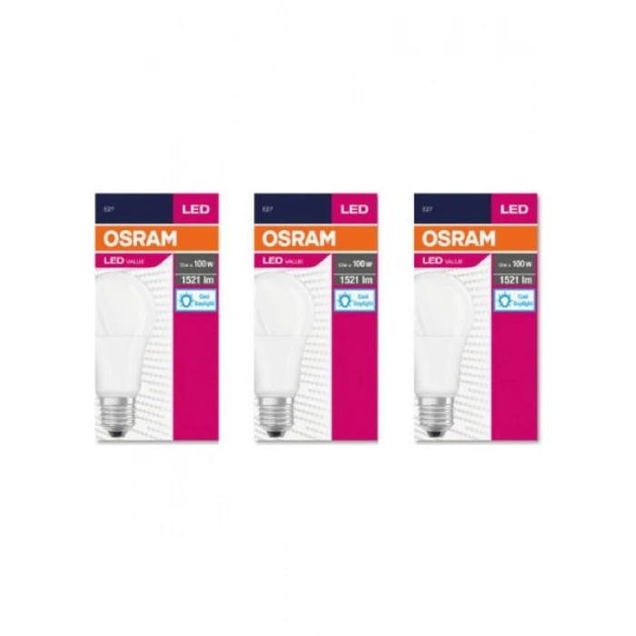 Osram Led Value 13W Beyaz Işık E-27 1521lm Ampul 3 lü Paket