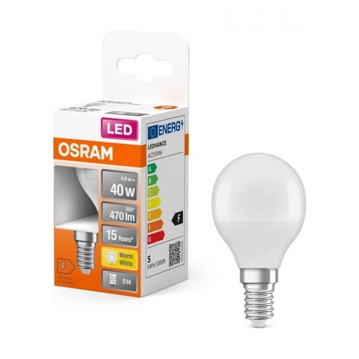 Osram Top Ampül 4.9W E14 Sarı Işık