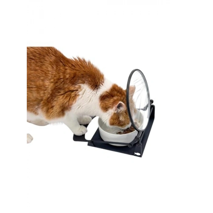 Otamatik Kapaklı Kedi Mama Kabı - 3D Baskı Malzeme, Siyah ve Turkuaz